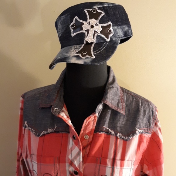 Tie Dyed Cap w/Bling Cross - Picture 3 of 3